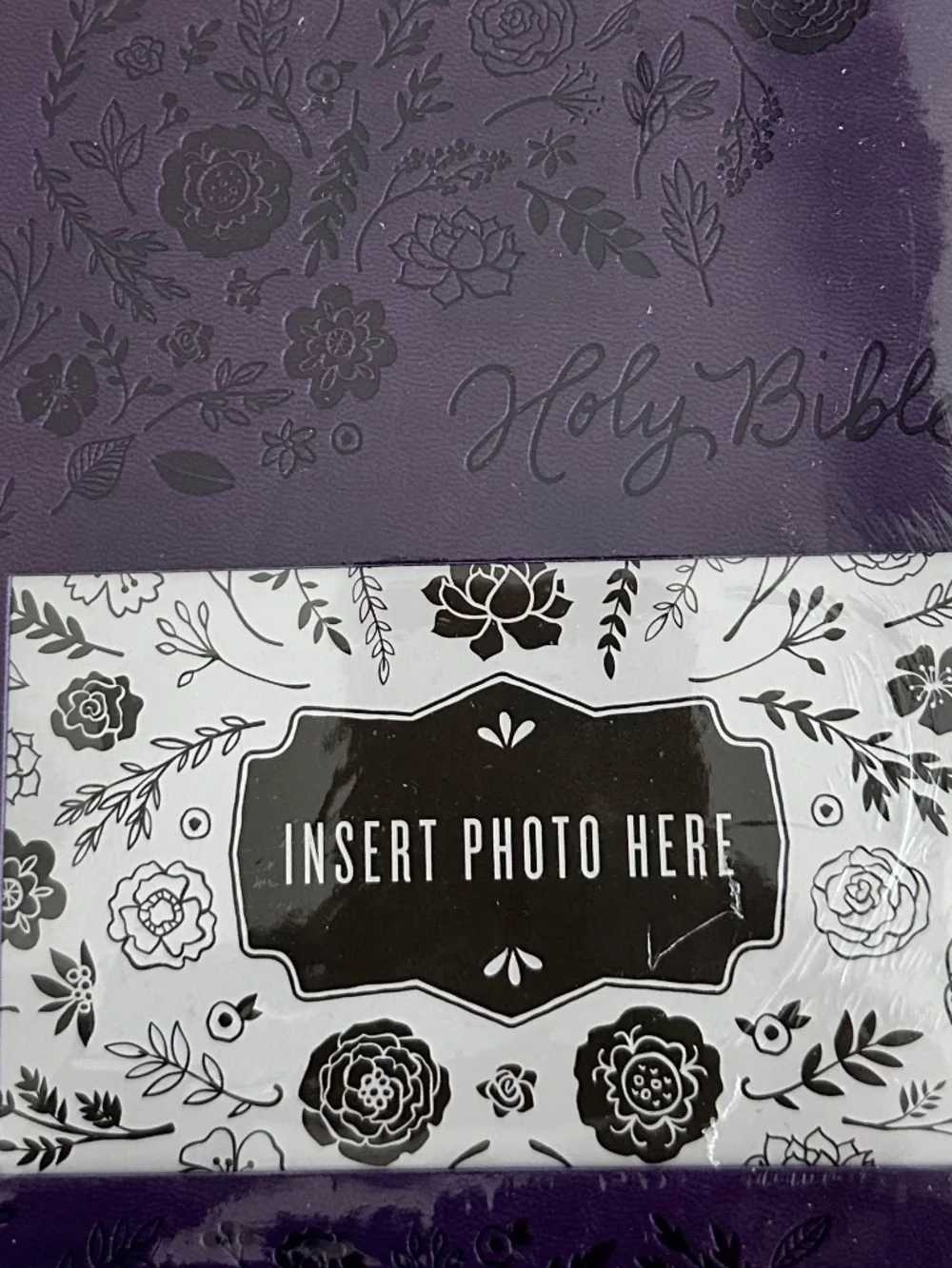NIV Personal Photo Embossed Bible- Dark Purple **New in sealed package**
